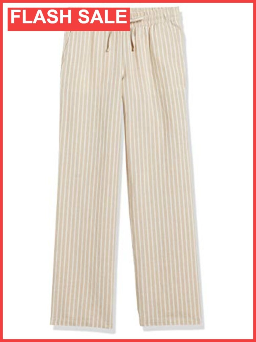 Linen Blend Drawstring Wide Leg Pants Mid Rise Pull On - Picture 5 of 6
